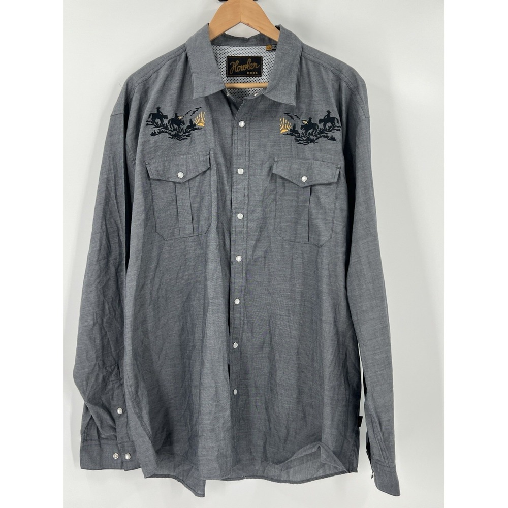 Howler Bros NWT Men's XXL Gaucho Snapshirt Howler Posse Cowboys Surf Sunset Rare